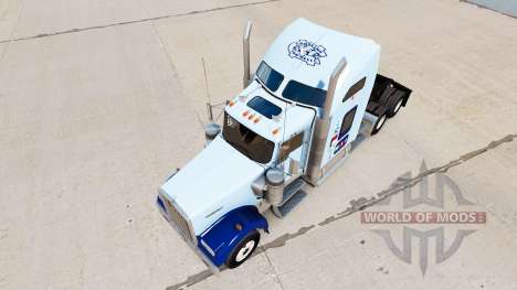 Pele UNC Tarheel v1.01 no caminhão Kenworth W900 para American Truck Simulator