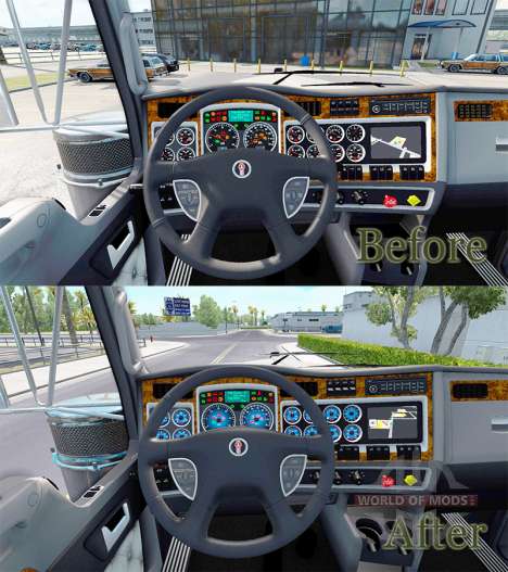 A cor azul dos dispositivos que têm um Kenworth  para American Truck Simulator