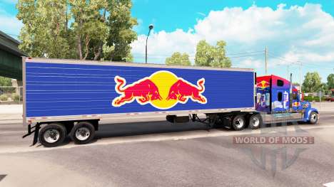 A pele da Red Bull no semi-reboque-geladeira para American Truck Simulator