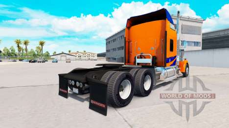Скин Azul Listras em Laranja на Kenworth W900 para American Truck Simulator