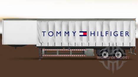 Pele de Tommy Hilfiger em uma cortina semi-reboq para American Truck Simulator