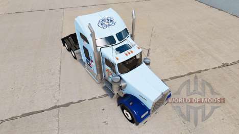 Pele UNC Tarheel no caminhão Kenworth W900 para American Truck Simulator