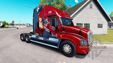 Pele Mandy no trator Freightliner Cascadia para American Truck Simulator