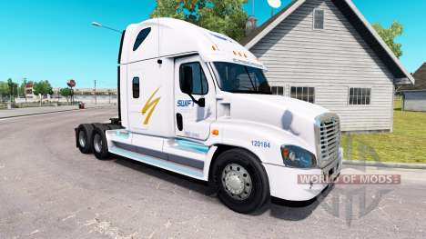 Pele Swift no trator Freightliner Cascadia para American Truck Simulator