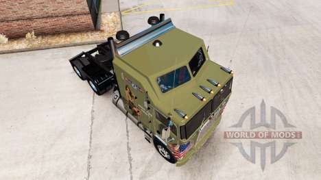 Pele Militar Meninas no trator Kenworth K100 para American Truck Simulator