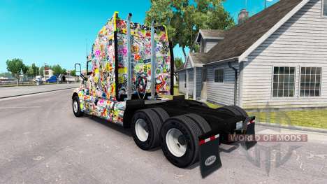 Sticker Bomb pele para o caminhão Peterbilt para American Truck Simulator