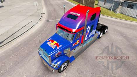 O Red Bull pele para a Freightliner Coronado tra para American Truck Simulator
