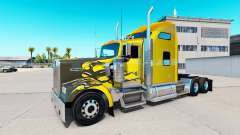 Pele de Carbono Personalizada no caminhão Kenworth W900 para American Truck Simulator