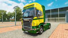 Ouro Verde Transportes pele para o Scania truck para Euro Truck Simulator 2