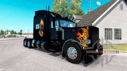 Motoqueiro fantasma pele para o caminhão Peterbilt 389 para American Truck Simulator