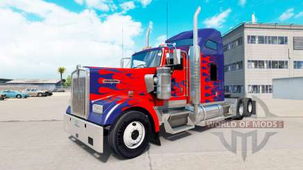 A pele por Optimus Prime caminhão Kenworth W900 para American Truck Simulator