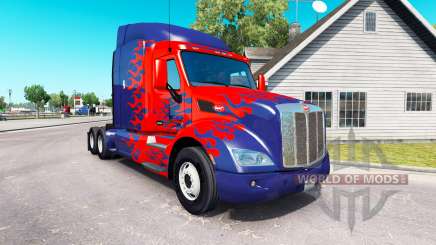 Optimus Prime skin para o caminhão Peterbilt para American Truck Simulator