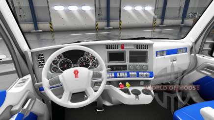 O interior é Branco e Azul para Kenworth T680 para American Truck Simulator