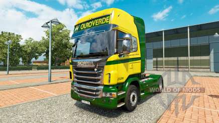 Ouro Verde Transportes pele para o Scania truck para Euro Truck Simulator 2