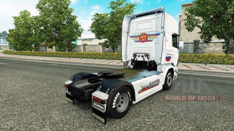 A rússia pele Branca para o caminhão Scania para Euro Truck Simulator 2