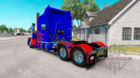 Pele Optimus Prime v2.0 trator Peterbilt 389 para American Truck Simulator