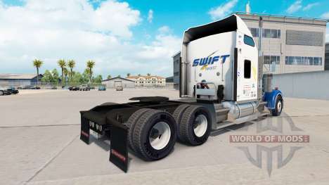 Скин Swift Transporte v1.1 на Kenworth W900 para American Truck Simulator