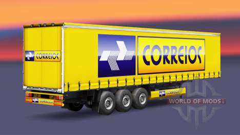 Correios Logística pele para reboques para Euro Truck Simulator 2