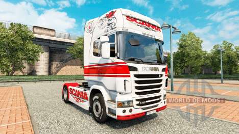 Pele Branca-vermelha em um trator Scania para Euro Truck Simulator 2