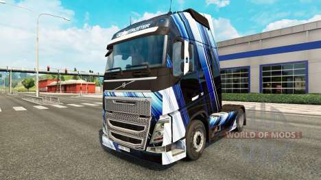Listras azuis pele para a Volvo caminhões para Euro Truck Simulator 2