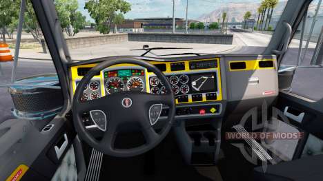 O interior é Amarelo-cinza para Kenworth W900 para American Truck Simulator
