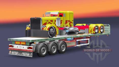 Semi-reboque-plataforma de carga do caminhão Pet para Euro Truck Simulator 2