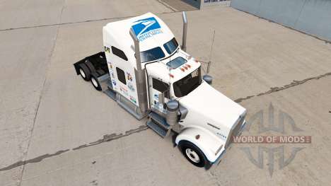 Скин Postal dos Estados Unidos на Kenworth W900 para American Truck Simulator