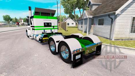 Pele Branca-verde metálico para o caminhão Peter para American Truck Simulator