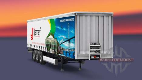 Pele Jamef Logística trailer em uma cortina de para Euro Truck Simulator 2