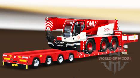 Baixa varrer com uma carga de caminhão guindaste para Euro Truck Simulator 2