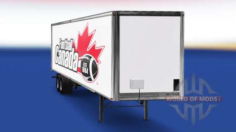 Pele de Futebol do Canadá v2.0 na semi-reboque para American Truck Simulator