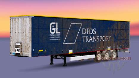 Cortina semi-reboque Krone DFDS de Transporte de para Euro Truck Simulator 2
