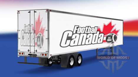 Pele de Futebol do Canadá v2.0 na semi-reboque para American Truck Simulator