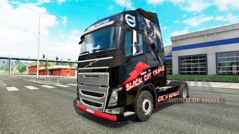 A pele do Gato Preto Trans para a Volvo caminhõe para Euro Truck Simulator 2