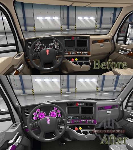 Interior cor-de-Rosa de Discagem para Kenworth T para American Truck Simulator