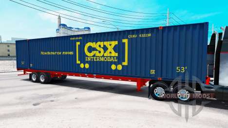Semi-reboque de contêiner Intermodal CSX para American Truck Simulator