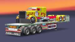 Semi-reboque-plataforma de carga do caminhão Peterbilt para Euro Truck Simulator 2