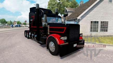 A pele de Preto E Vermelho, para o caminhão Peterbilt 389 para American Truck Simulator
