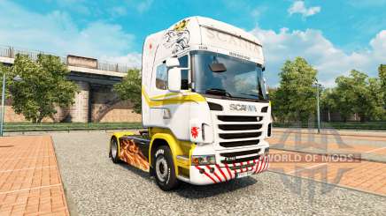 A pele de ouro Branco no trator Scania para Euro Truck Simulator 2