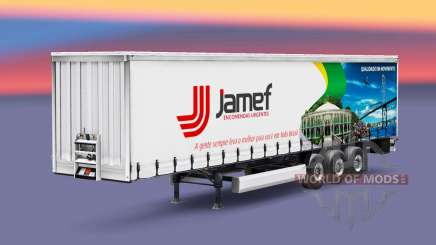 Pele Jamef Logística trailer em uma cortina de para Euro Truck Simulator 2