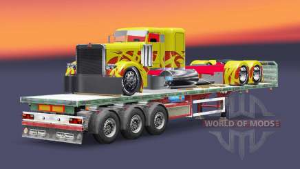 Semi-reboque-plataforma de carga do caminhão Peterbilt para Euro Truck Simulator 2