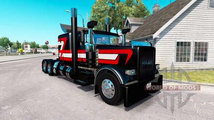 Preto Metalizado pele para o caminhão Peterbilt 389 para American Truck Simulator