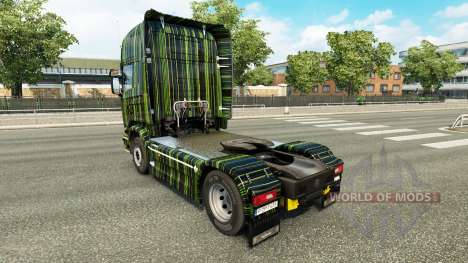 Listras verdes pele para o Scania truck para Euro Truck Simulator 2