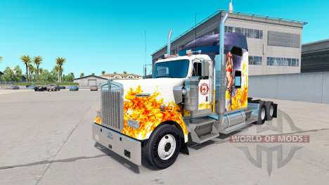 A pele do Bombeiro no caminhão Kenworth W900 para American Truck Simulator