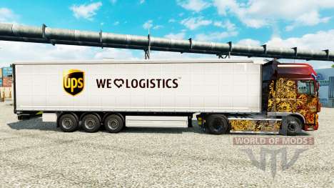 Pele de Logística UPS para reboques para Euro Truck Simulator 2