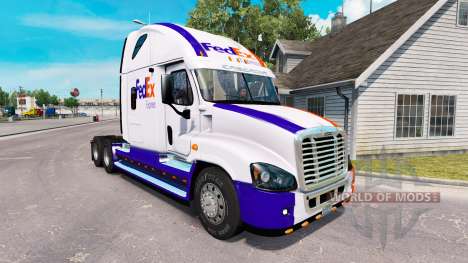 A pele da FedEx caminhão Freightliner Cascadia para American Truck Simulator