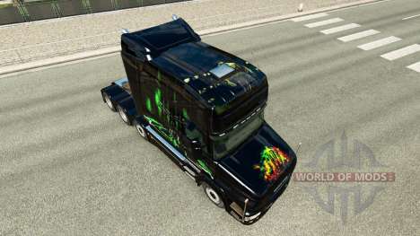 Pele Monster Energy v2 para o caminhão Scania T para Euro Truck Simulator 2