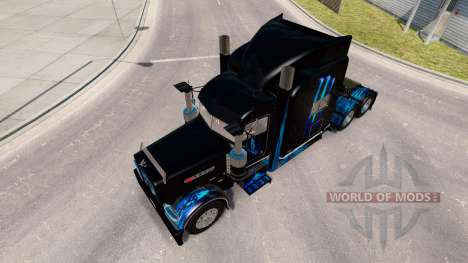 A pele do Monstro Energia Azul para o caminhão P para American Truck Simulator