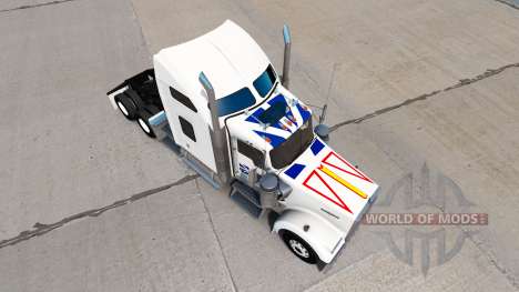 A pele da terra nova Bandeira no caminhão Kenwor para American Truck Simulator