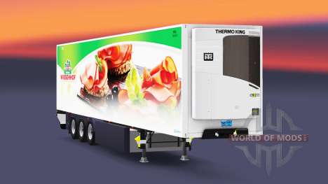 Caminhão de cargas reefer PT Wiesenhof para Euro Truck Simulator 2